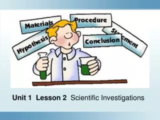 Unit 1  Lesson 2   Scientific Investigations