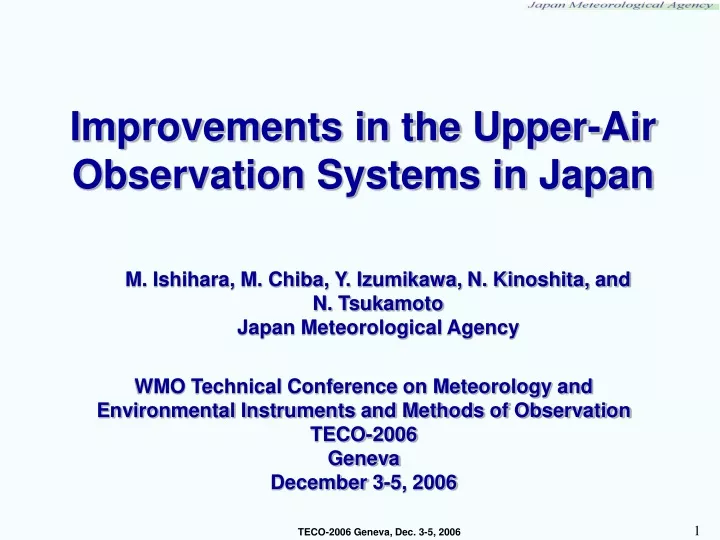 improvements in the upper air observation systems in japan