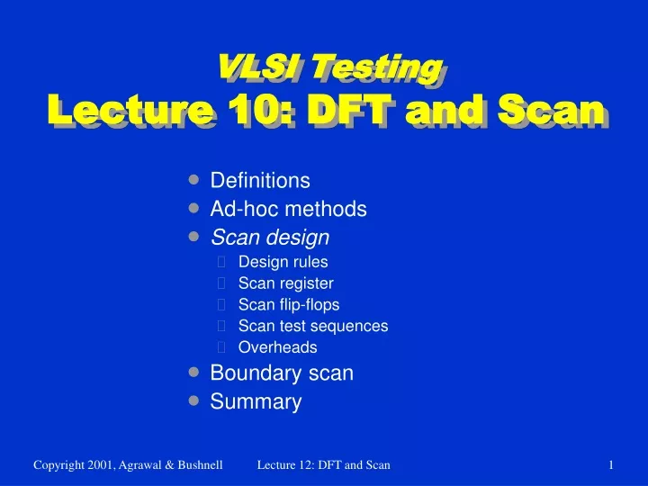 vlsi testing lecture 10 dft and scan