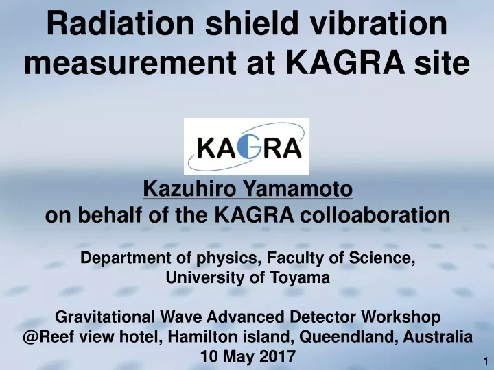 radiation shield vibration measurement at kagra