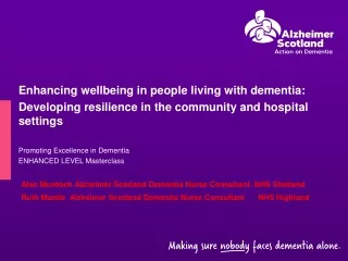 Enhancing wellbeing in people living with dementia: