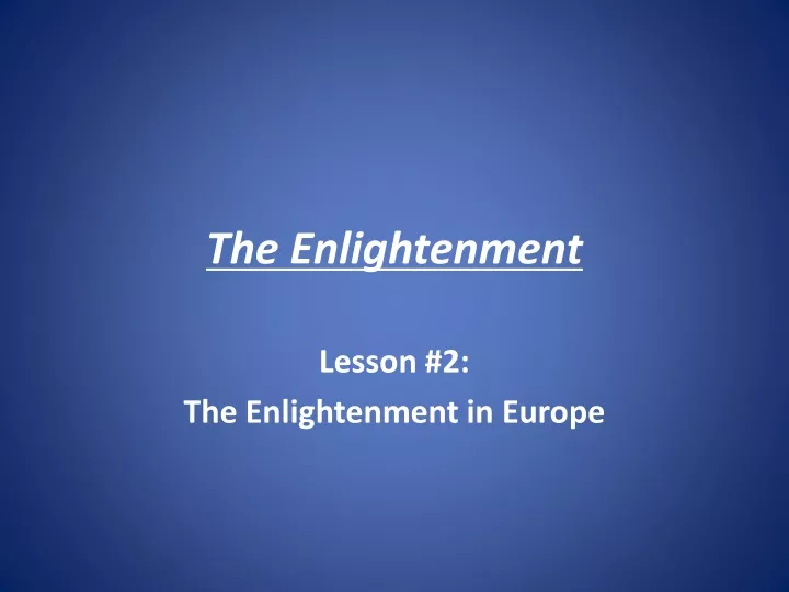 the enlightenment