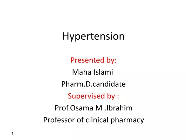 h ypertension