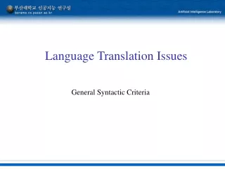 Language Translation Issues