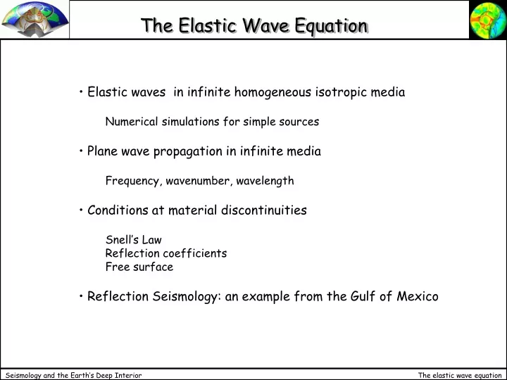 the elastic wave equation