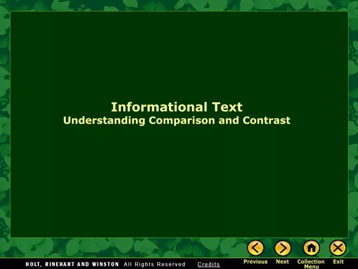 informational text understanding comparison