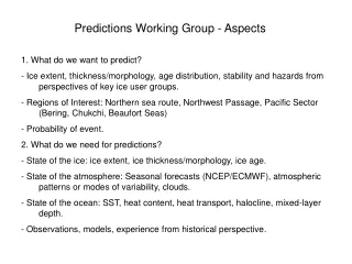 Predictions Working Group - Aspects