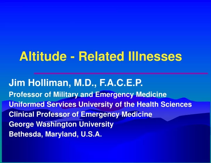altitude related illnesses
