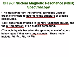 CH 9-3: Nuclear  Magnetic Resonance (NMR) Spectroscopy