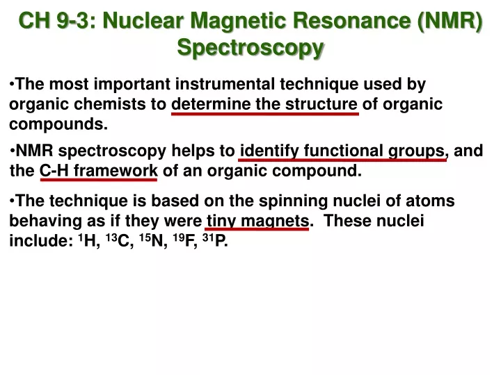 ch 9 3 nuclear magnetic resonance nmr spectroscopy