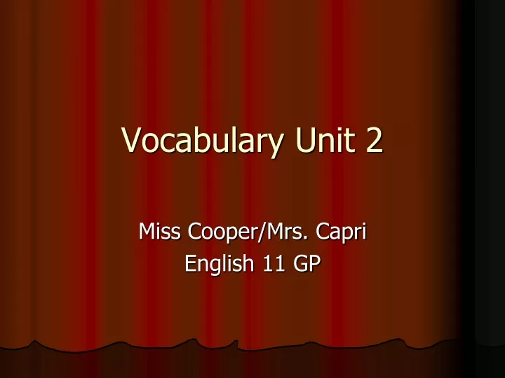 vocabulary unit 2