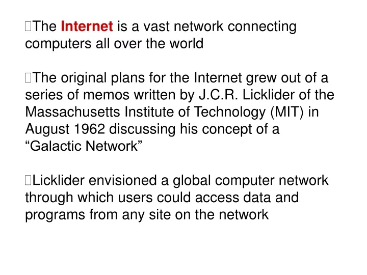 the internet is a vast network connecting