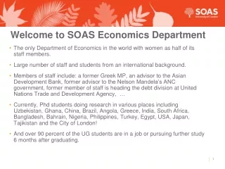 Welcome to SOAS Economics Department