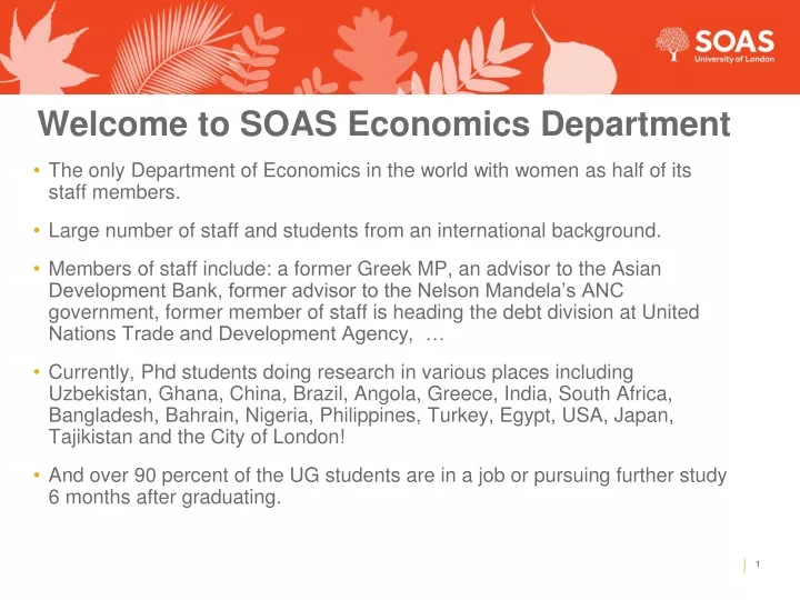 welcome to soas economics department