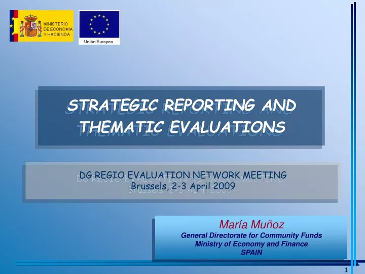 strategic reporting and thematic evaluations