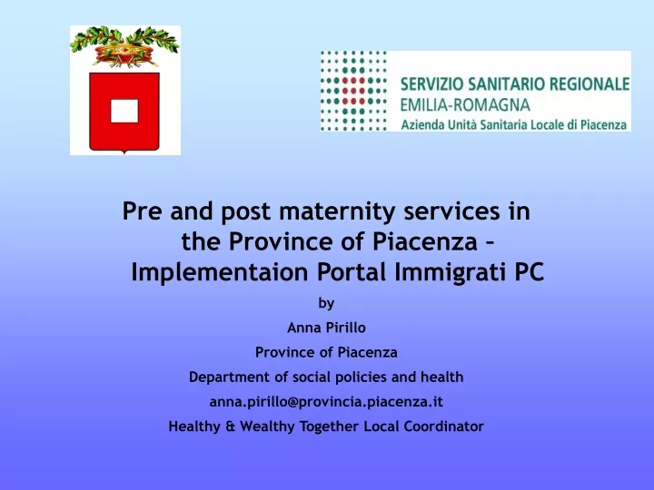 pre and post maternity services in the province