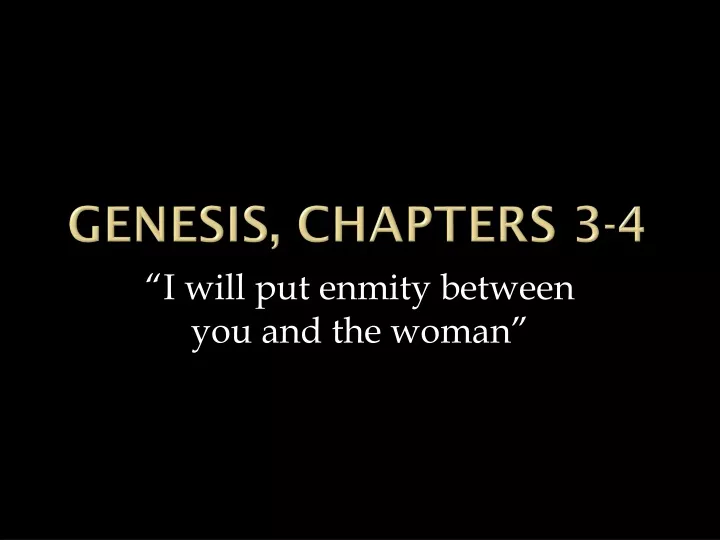 genesis chapters 3 4