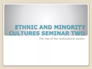 ETHNIC AND MINORITY CULTURES SEMINAR TWO