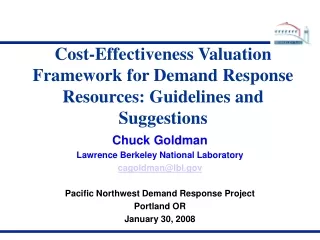 Cost-Effectiveness Valuation Framework for Demand Response Resources: Guidelines and Suggestions