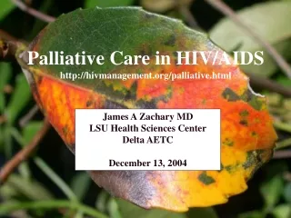 Palliative Care in HIV/AIDS hivmanagement/palliative.html