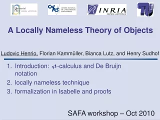 A Locally Nameless Theory of Objects