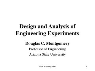 Design and Analysis of Engineering Experiments