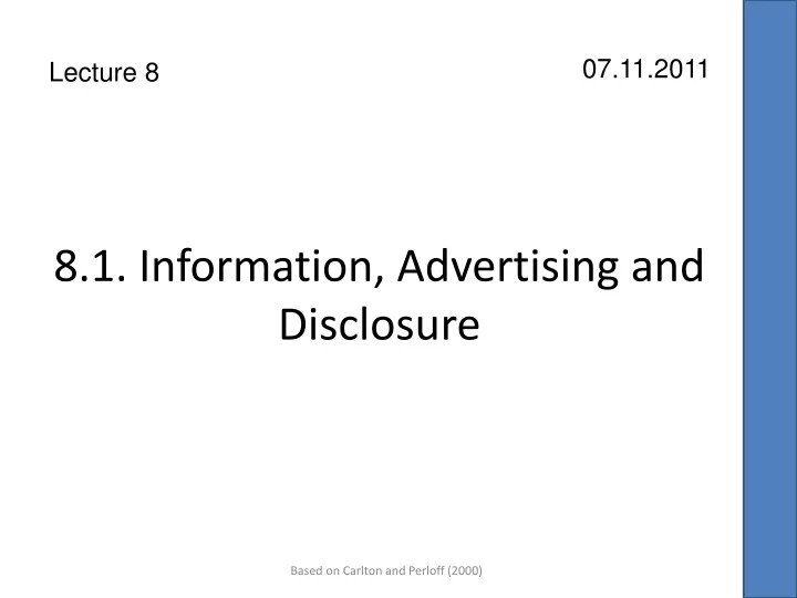 8 1 information advertising and disclosure