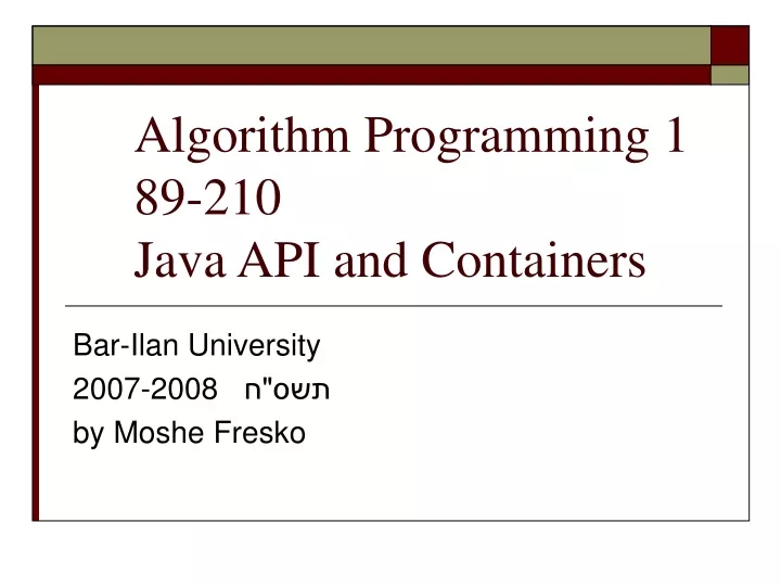 algorithm programming 1 89 210 java api and containers