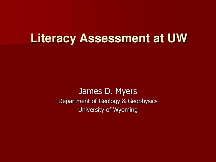 literacy assessment at uw