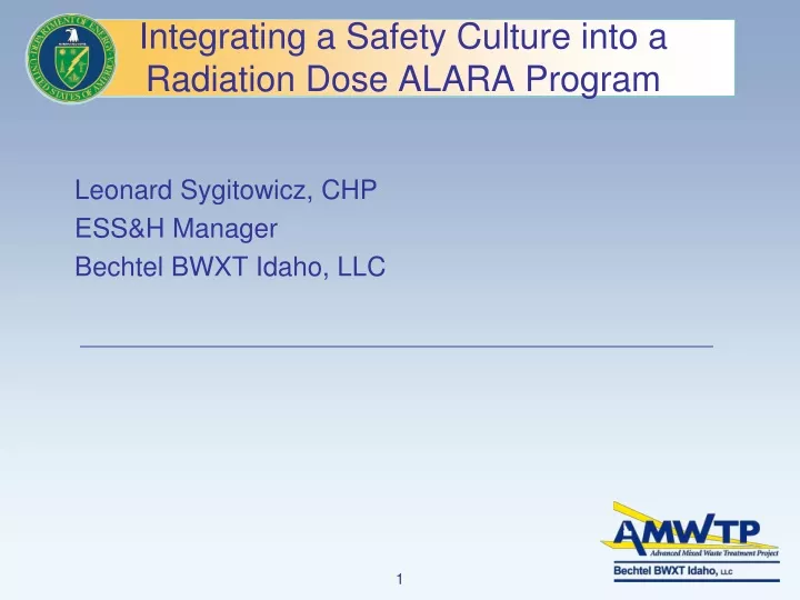 integrating a safety culture into a radiation dose alara program