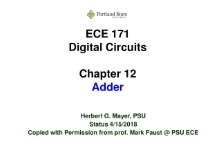 ECE 171 Digital Circuits Chapter 12 Adder