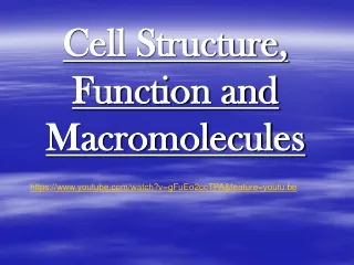 Cell Structure, Function and Macromolecules