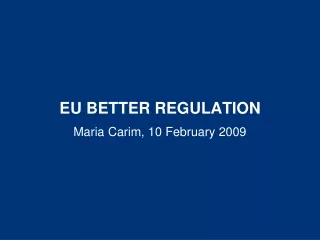 EU BETTER REGULATION