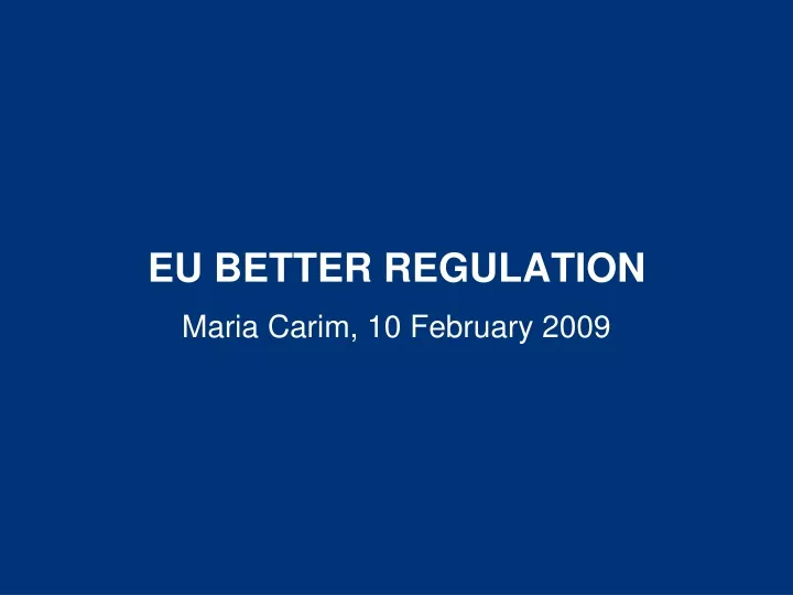 eu better regulation