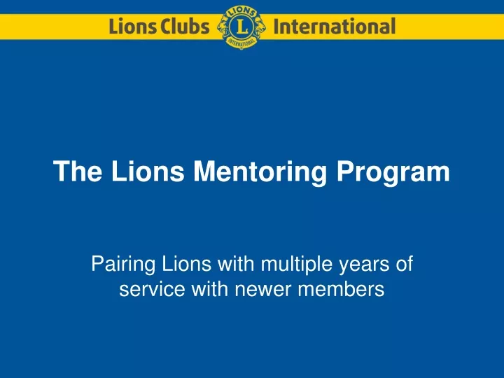the lions mentoring program