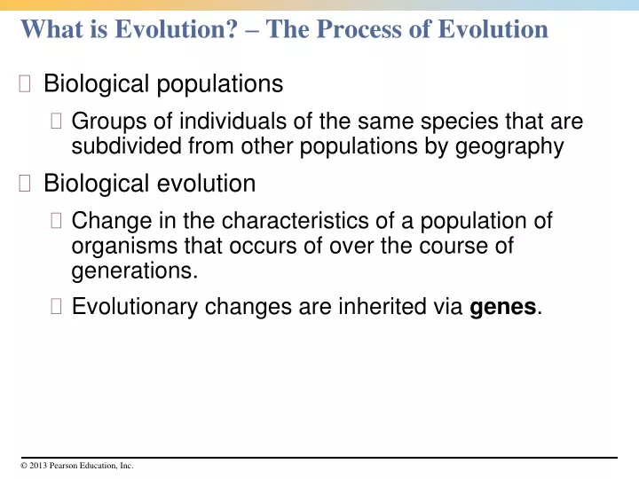 what is evolution the process of evolution
