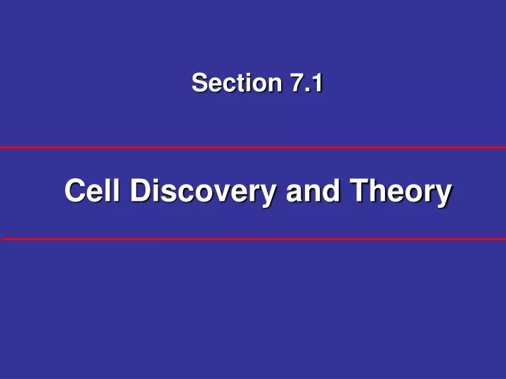 section 7 1 cell discovery and theory