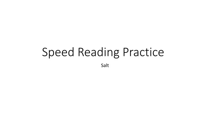 speed reading practice