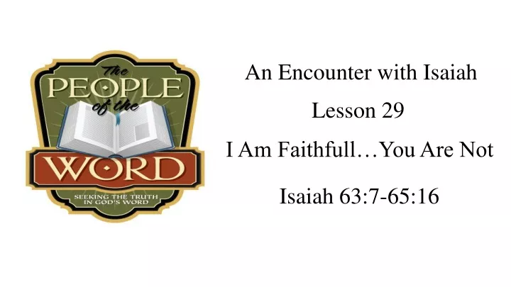 an encounter with isaiah