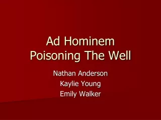 Ad Hominem Poisoning The Well