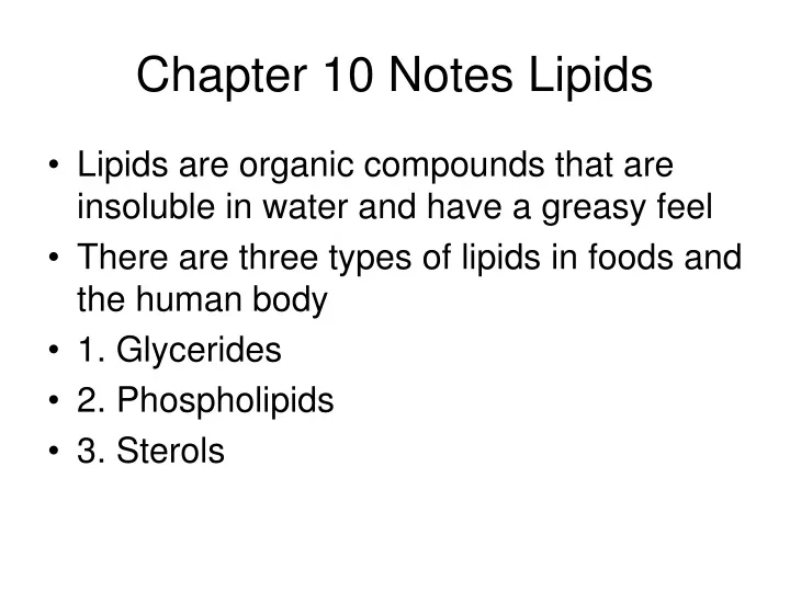 chapter 10 notes lipids