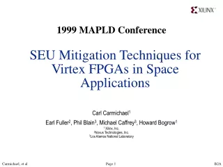SEU Mitigation Techniques for Virtex FPGAs in Space Applications