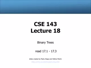 CSE 143 Lecture 18