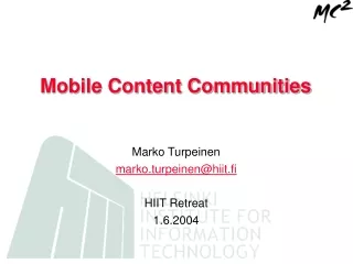 Mobile Content Communities