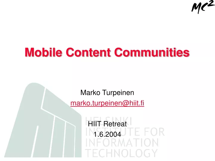 mobile content communities