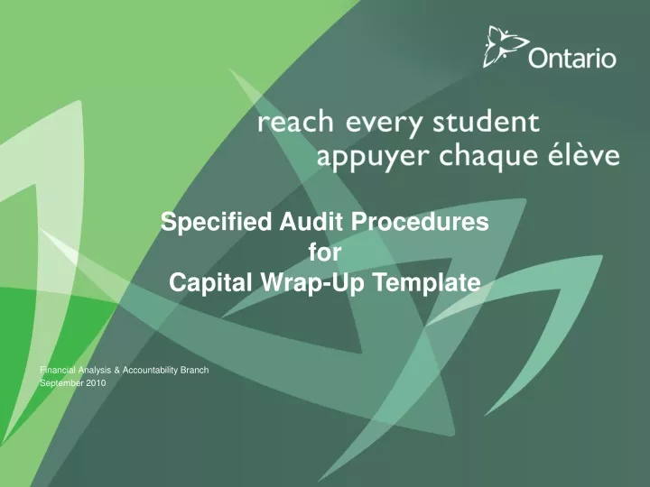 specified audit procedures for capital wrap up template