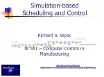 Simulation-based  Scheduling and Control - slide 1