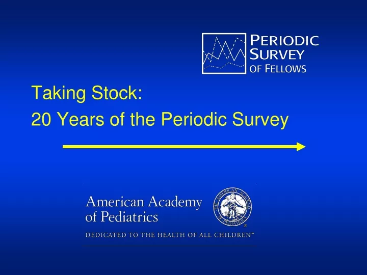 taking stock 20 years of the periodic survey