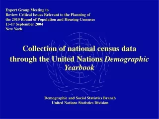 Collection of national census data  through the United Nations  Demographic Yearbook