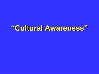 “Cultural Awareness”